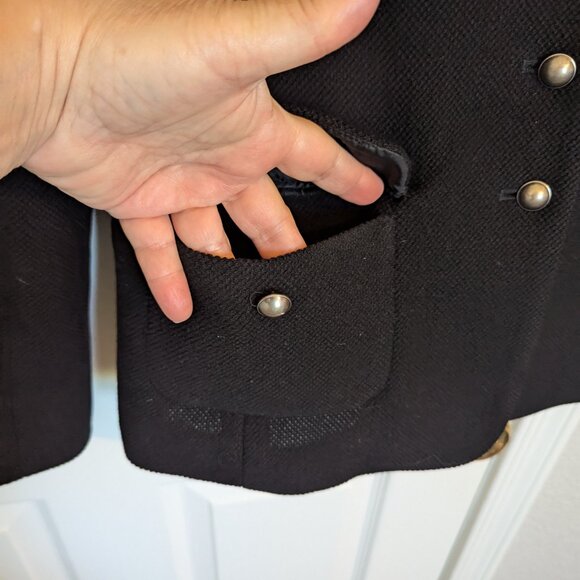 🖤 90s Talbots Blazer | Italian Wool Knit Pewter Buttons Precision Tailoring  12 - Picture 5 of 10